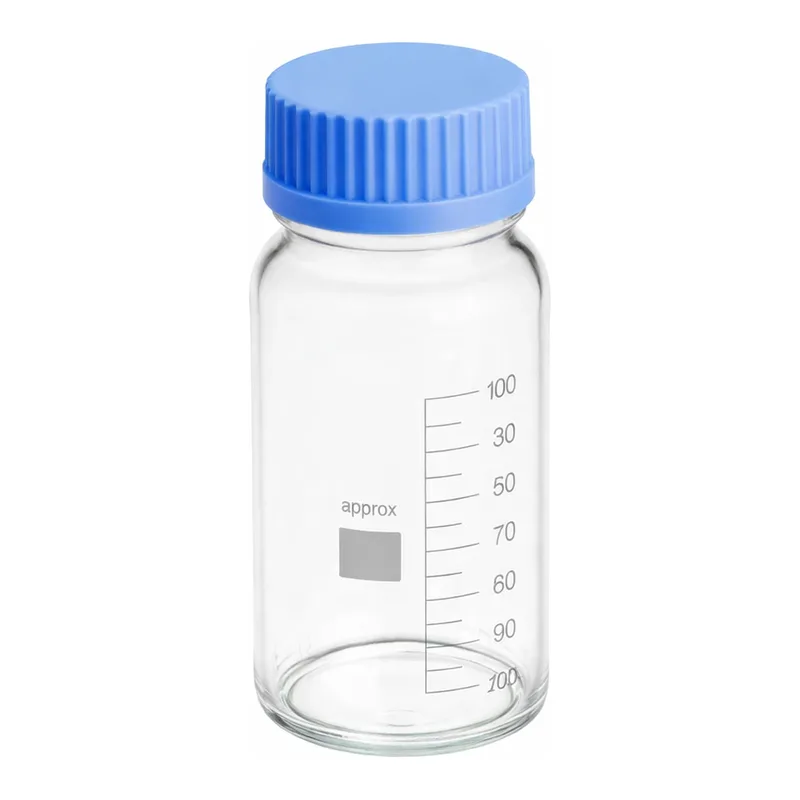 Merck Pyrex Media-Lab Bottles, wide mouth, with polypropylene cap and pouring ring, with printed trace code