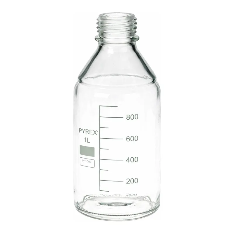 Merck Pyrex Media-Lab Bottles, plastic coated, with-out cap and pouring ring, with printed trace code