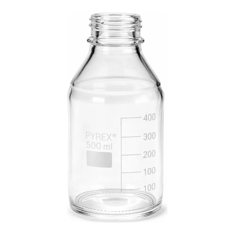 Merck Pyrex Media-Lab Bottles, with-out cap and pouring ring, with printed trace code