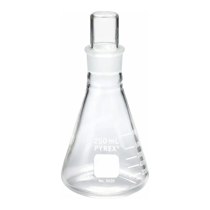 Merck Pyrex narrow-mouth Erlenmeyer flask with ST stopper