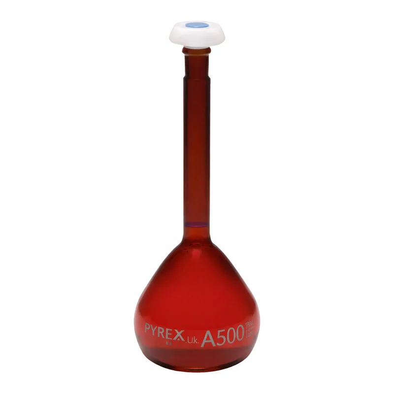 Merck Pyrex Volumetric flask, heavy duty, class A, amber, USP/ISO/DIN tolerances,