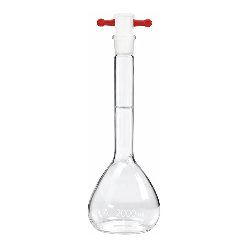 Merck Pyrex volumetric flask with PTFE stopper