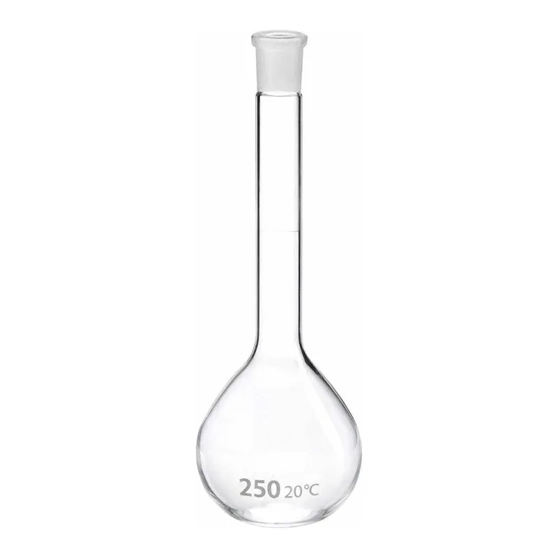 Merck Pyrex volumetric flasks with PE stopper