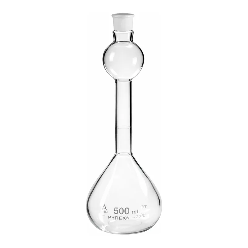 Merck Pyrex volumetric mixing flask, with ST stopper