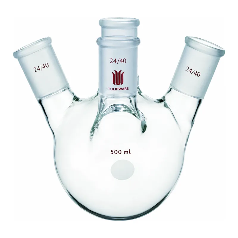 Merck Synthware four neck round bottom flask with angled side necks