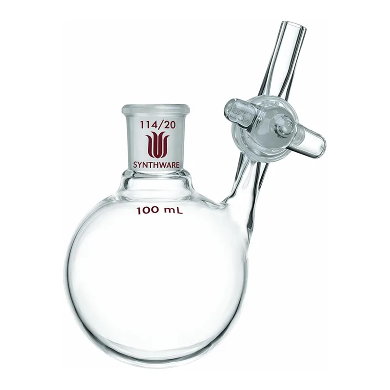 Merck Synthware single neck reaction flask with glass stopcock