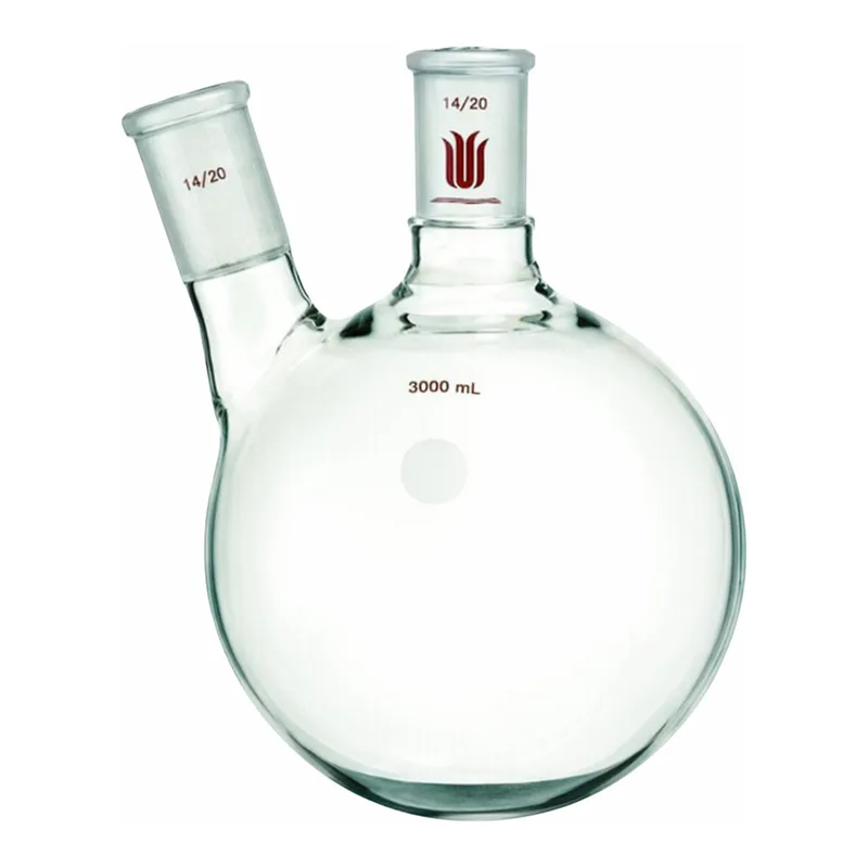 Merck Synthware two neck round bottom flask with angled side neck