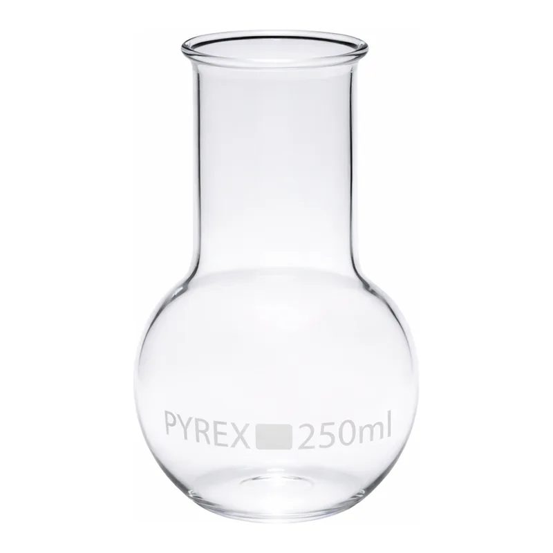 Merck Pyrex Boiling flask, flat bottom, wide neck