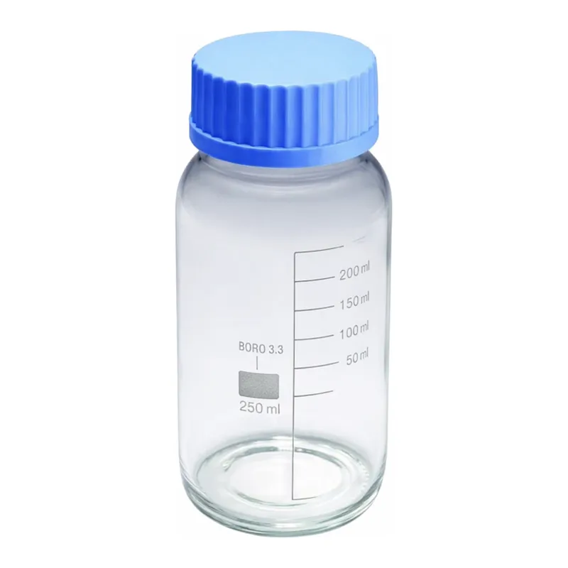 Merck Pyrex Media-Lab Bottles, wide mouth, with polypropylene cap and pouring ring, with printed trace code