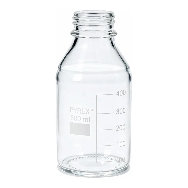 Merck Pyrex Media-Lab Bottles, with-out cap and pouring ring, with printed trace code
