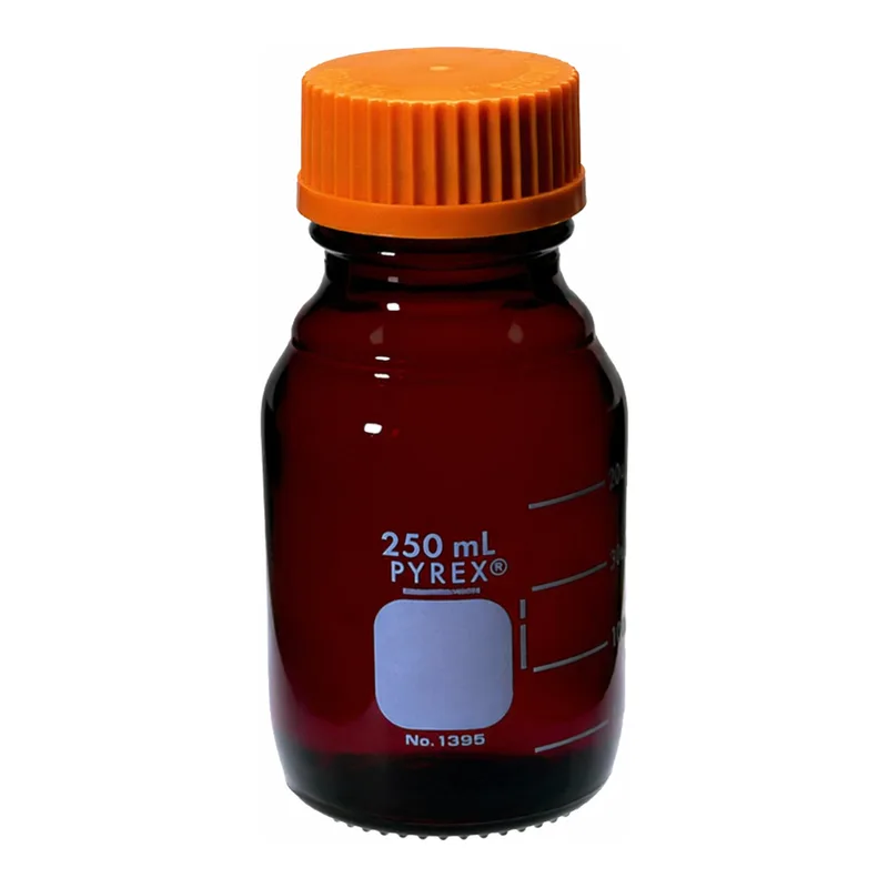 Merck Pyrex low actinic media storage bottle, graduated with screw cap
