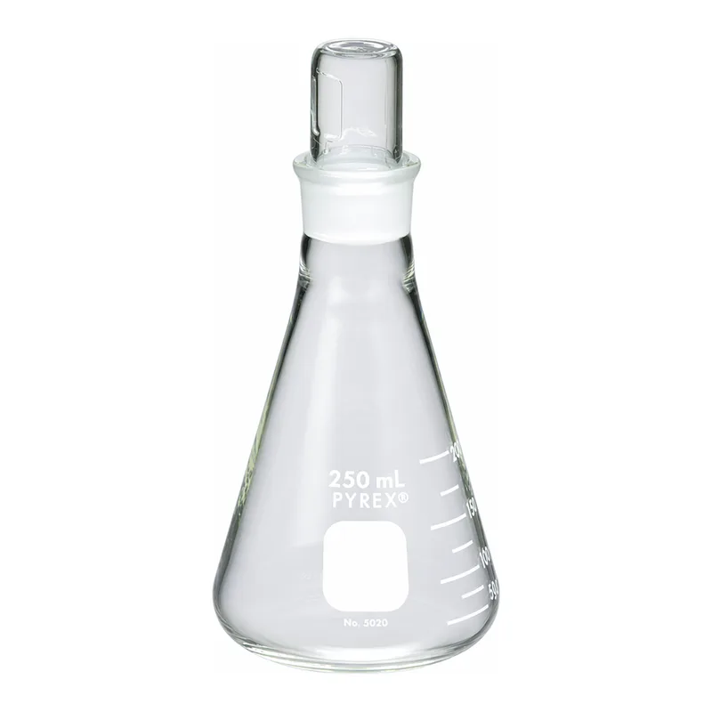 Merck Pyrex narrow-mouth Erlenmeyer flask with ST stopper