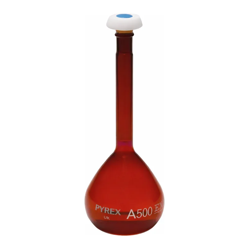 Merck Pyrex Volumetric flask, heavy duty, class A, amber, USP/ISO/DIN tolerances,