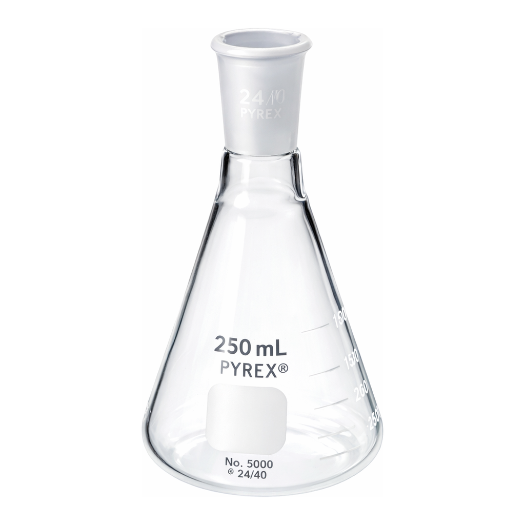 Merck Pyrex wide-mouth Erlenmeyer flask with joint