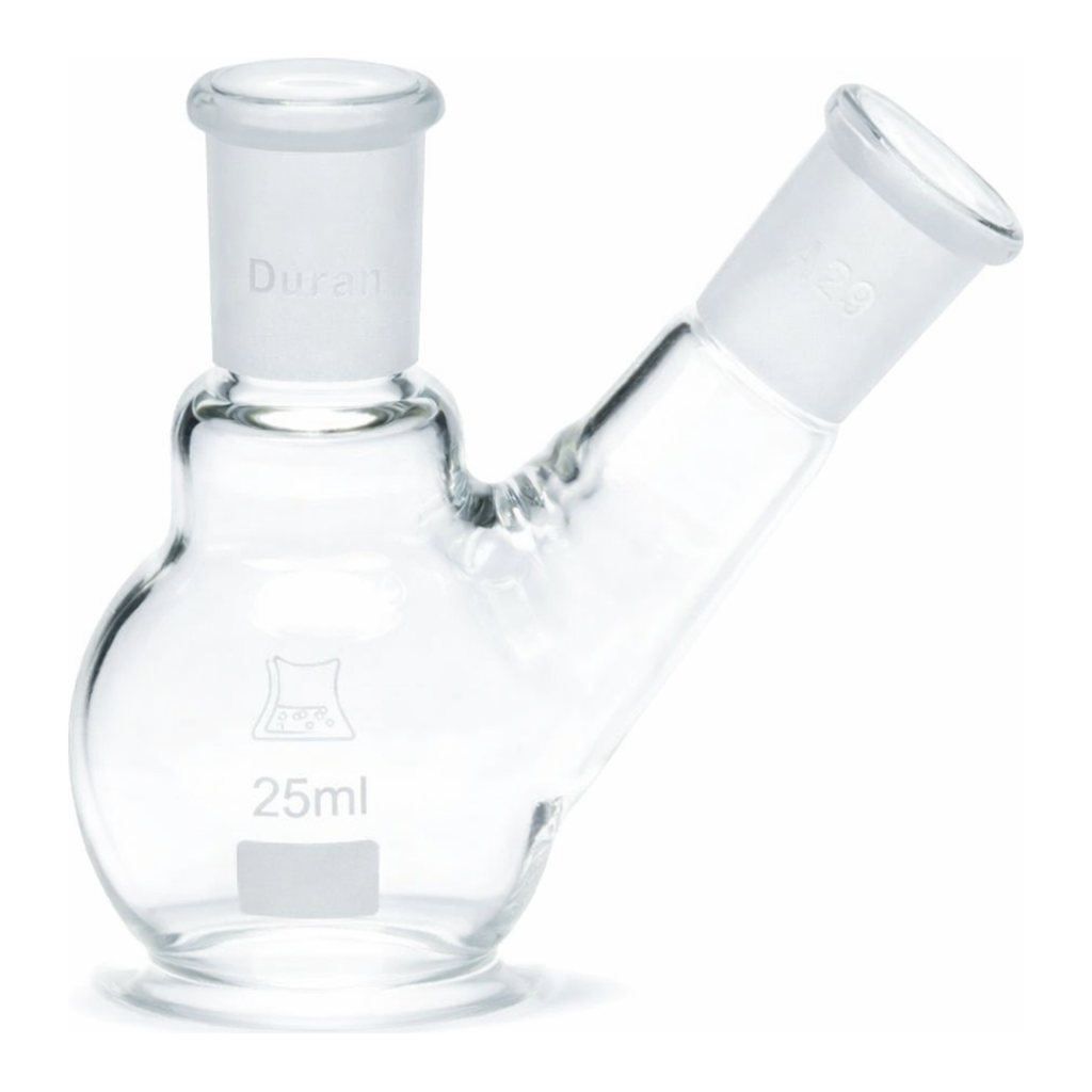 Merck Quickfit two-neck, round-bottom flasks