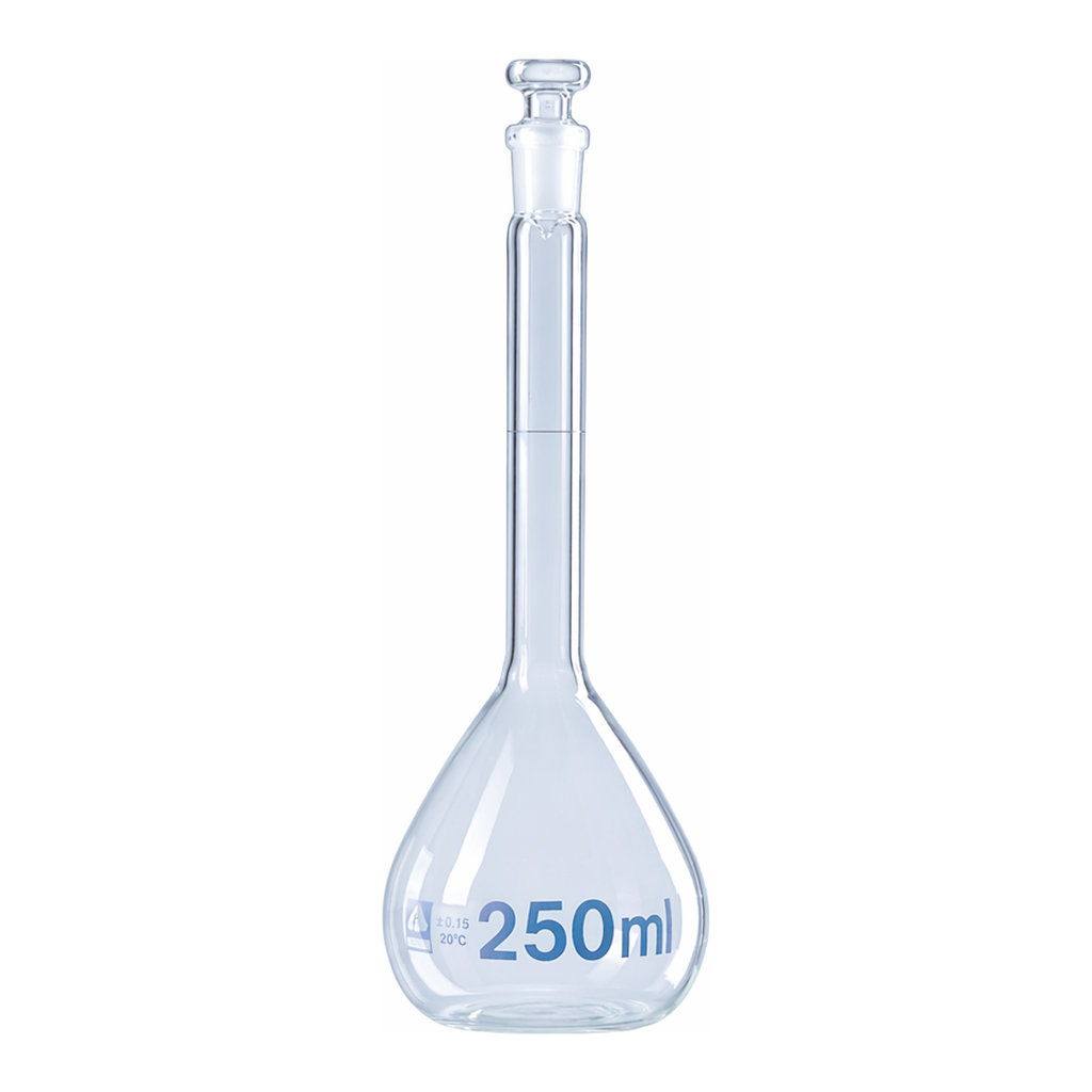 Merck BRAND BLAUBRAND volumetric flask, glass stopper, clear glass