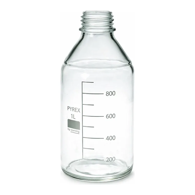 Merck Pyrex Media-Lab Bottles, plastic coated, with-out cap and pouring ring, with printed trace code