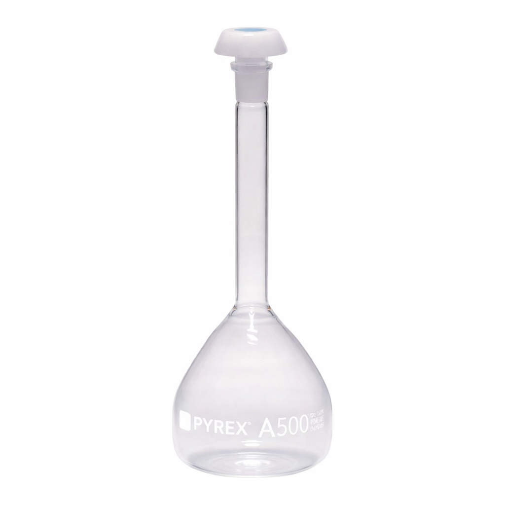 Merck Pyrex Volumetric flask, heavy duty, class A, works certified, USP/ISO/DIN tolerances