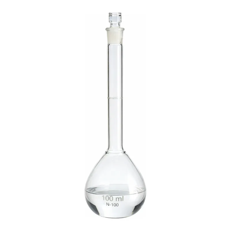 Merck Pyrex volumetric flask, certified and serialized, with Pyrex ST stopper