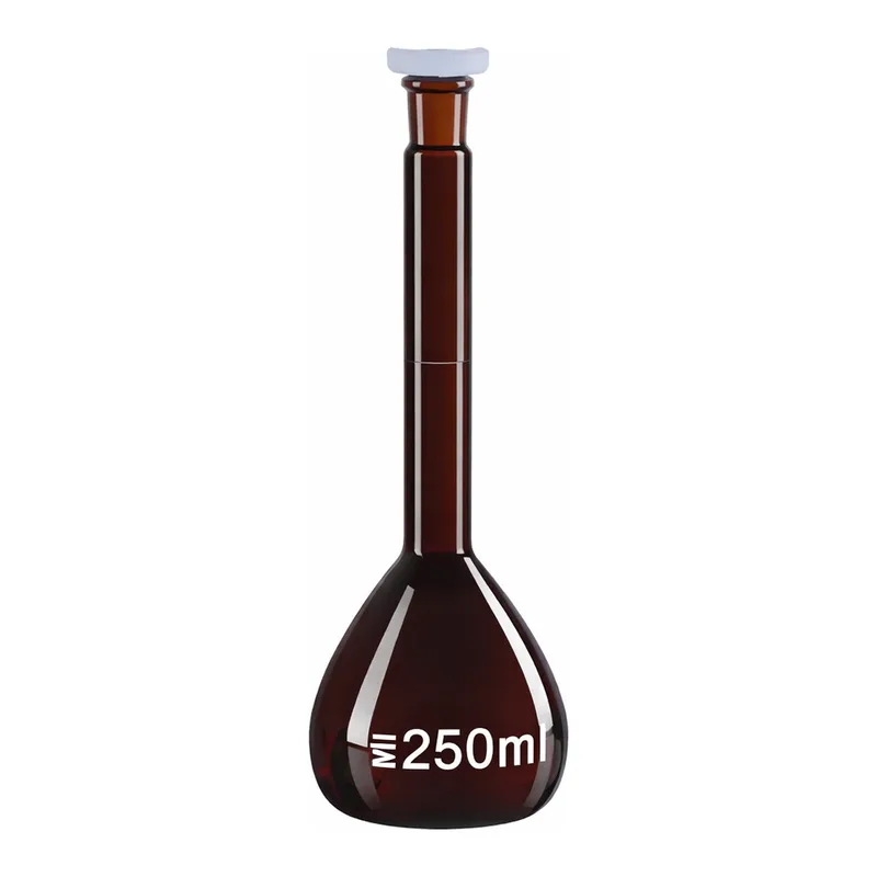 Merck BRAND BLAUBRAND volumetric flask, PP stopper, amber glass