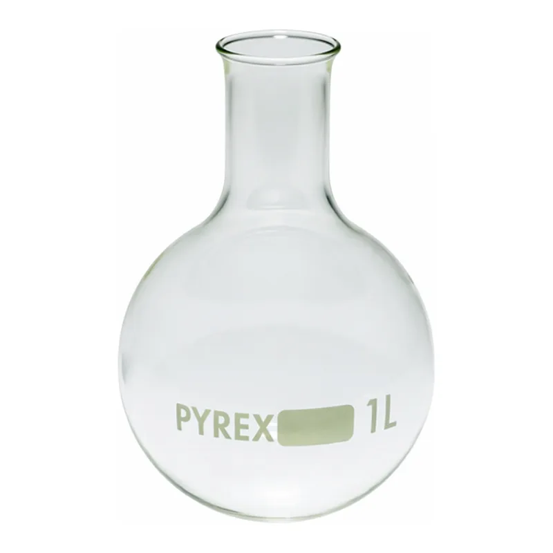 Merck Pyrex Boiling flask, round bottom, narrow neck