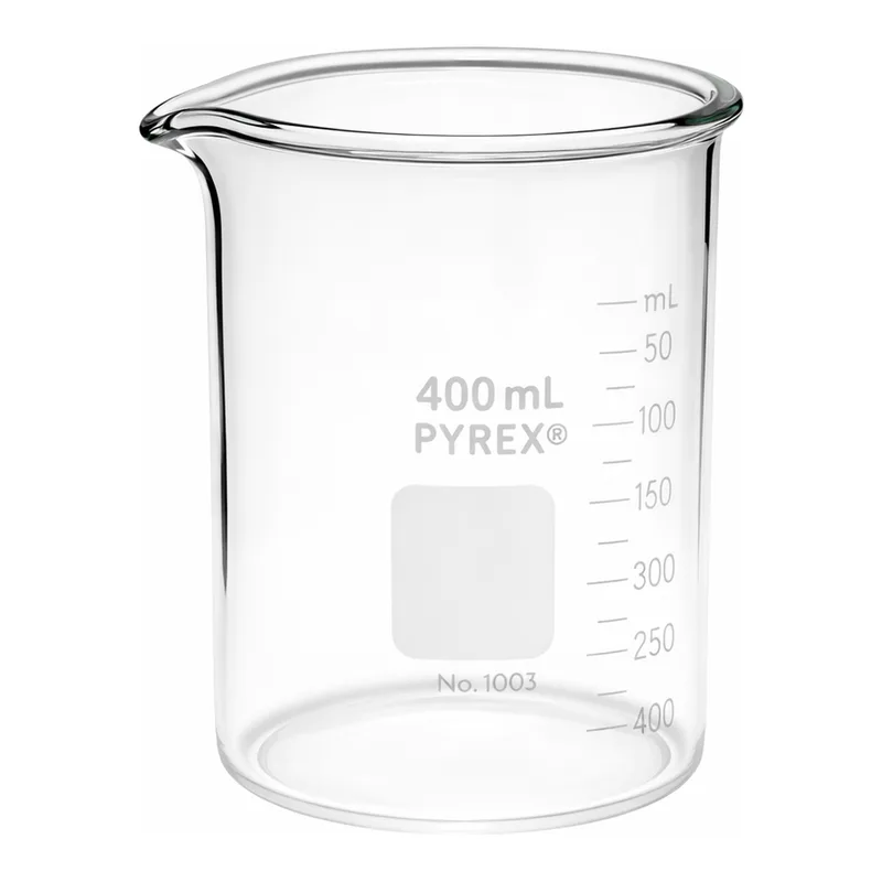 Merck Pyrex Griffin beakers, heavy duty, graduated