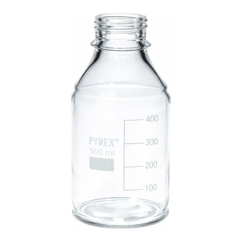 Merck Pyrex Media-Lab Bottles, with-out cap and pouring ring, with printed trace code