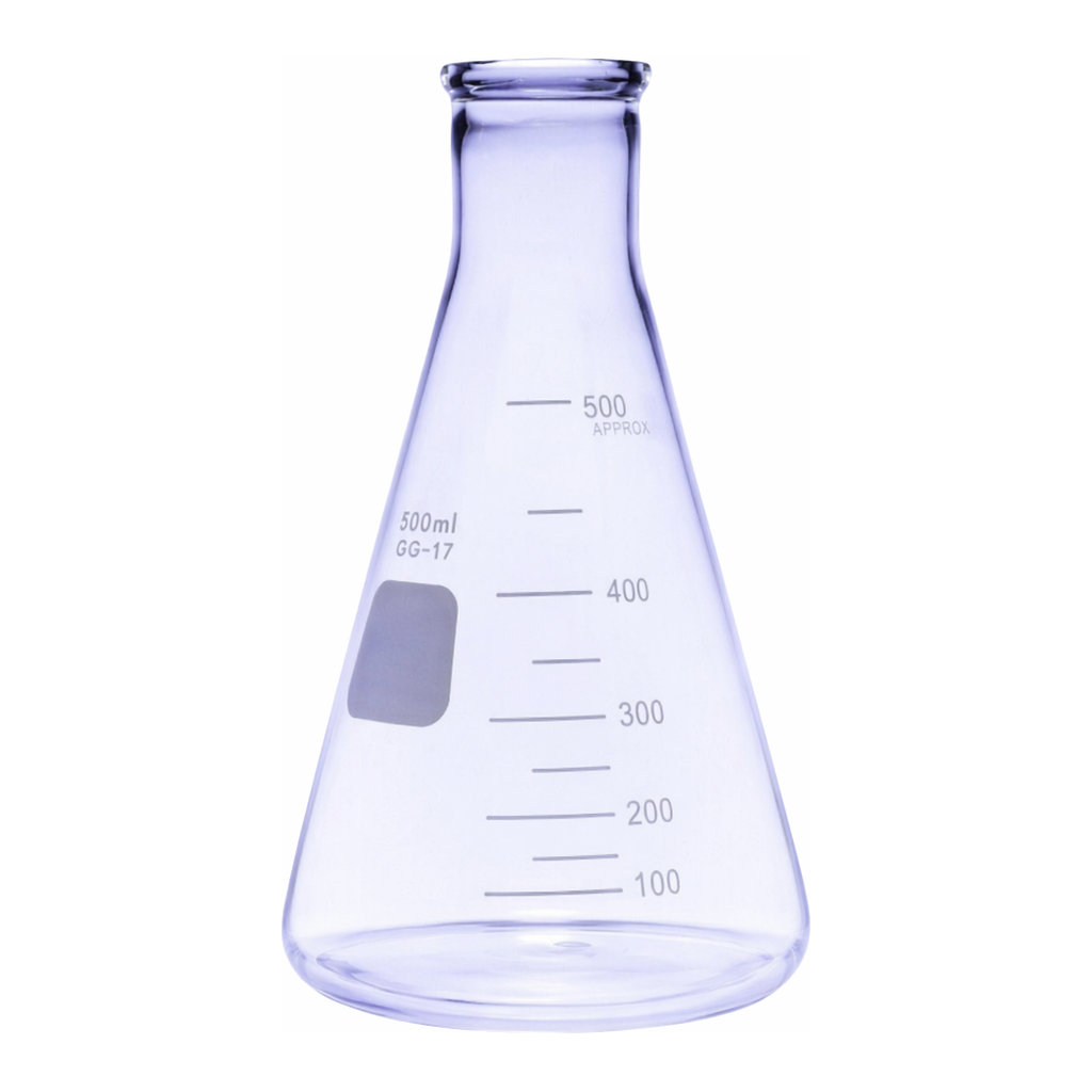 Merck Pyrex Erlenmeyer flask, heavy duty, narrow neck