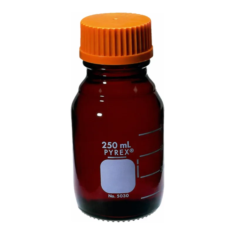 Merck Pyrex low actinic media storage bottle, graduated with screw cap