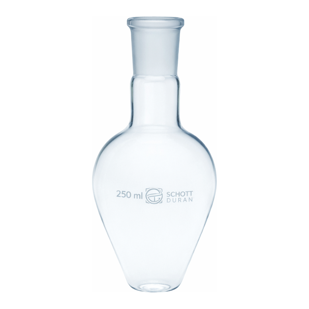 Merck Quickfit pear-shaped flasks