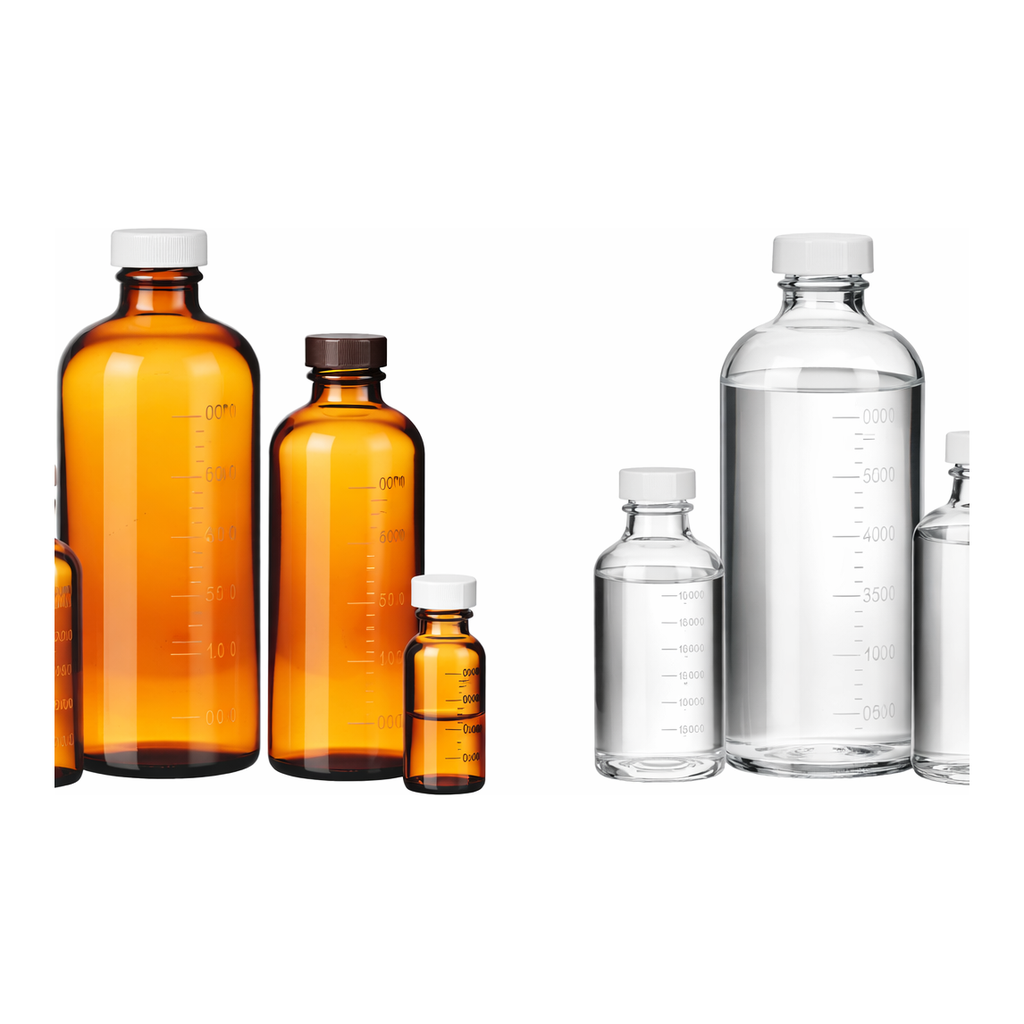 Merck Wheaton narrow mouth bottles with caps