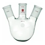 Merck Synthware three neck round bottom flask with angled side necks