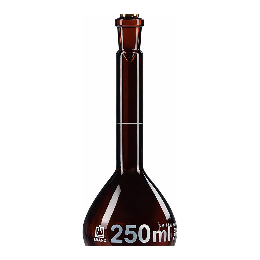 Merck BRAND BLAUBRAND volumetric flask, glass stopper, amber glass