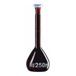 Merck BRAND BLAUBRAND volumetric flask, PP stopper, amber glass