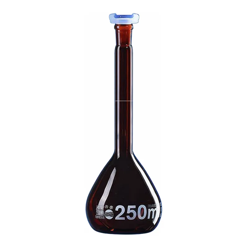 Merck BRAND BLAUBRAND volumetric flask, PP stopper, amber glass