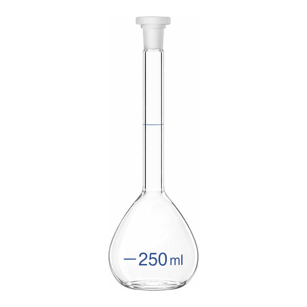 Merck BRAND BLAUBRAND volumetric flask, PP stopper, clear glass