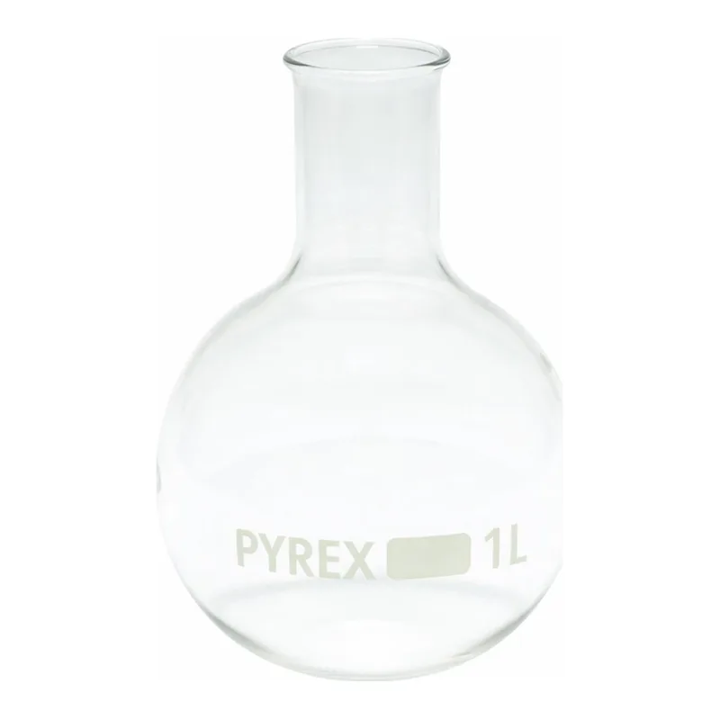 Merck Pyrex Boiling flask, round bottom, narrow neck