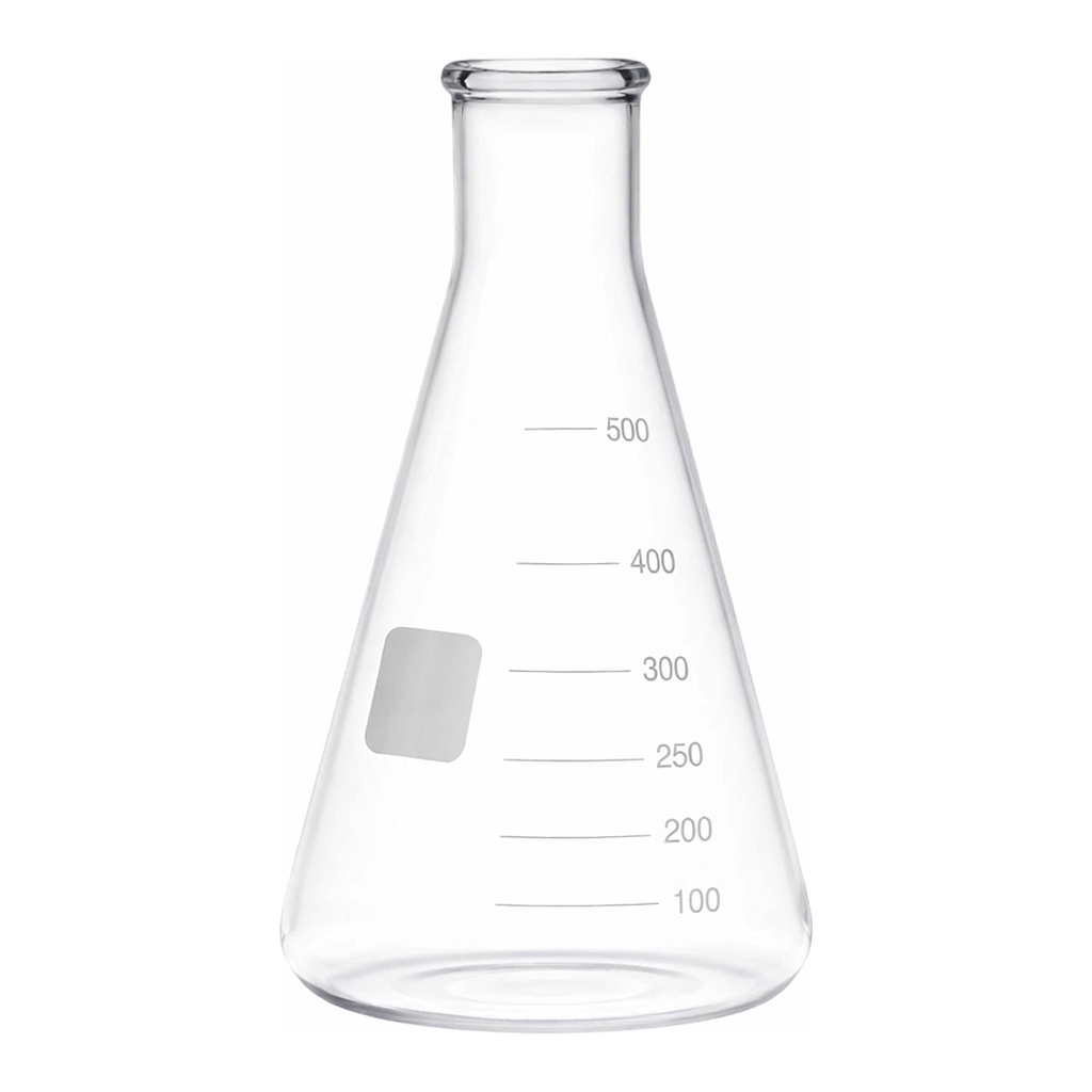 Merck Pyrex Erlenmeyer flask, heavy duty, narrow neck