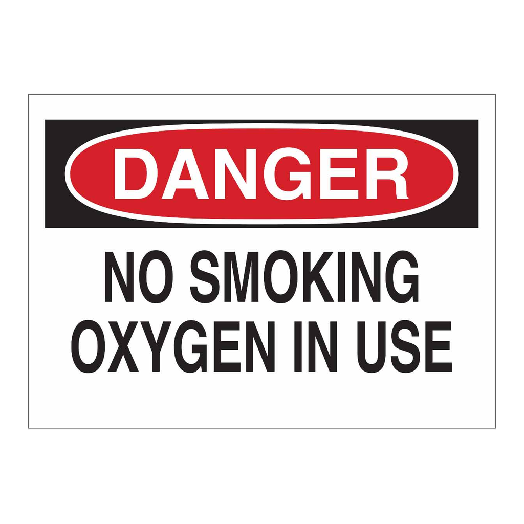 Brady DANGER No Smoking Oxygen In Use Sign