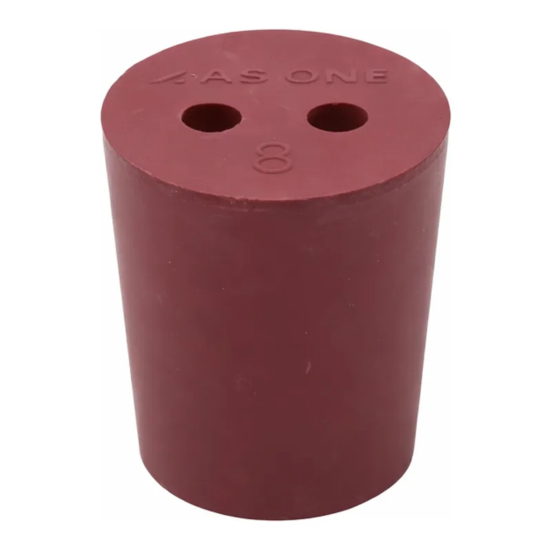AS ONE Red Rubber Plug with Hole Size 1 Pc