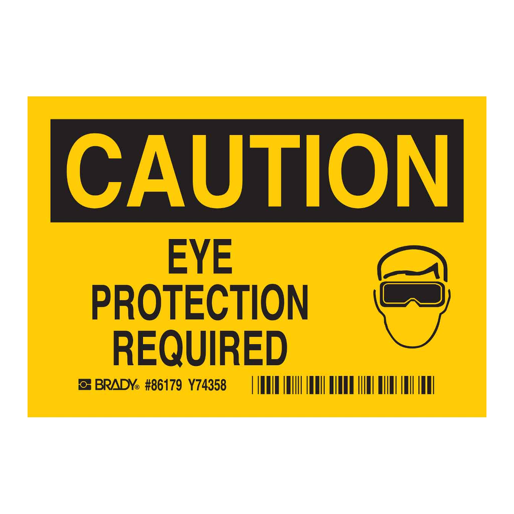 Brady CAUTION Eye Protection Required Labels