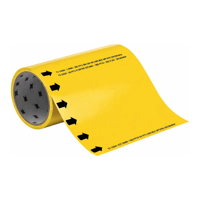 Brady Blank Roll Form Self Adhesive Pipe Marker with Arrow - 1.125" - 7", Yellow