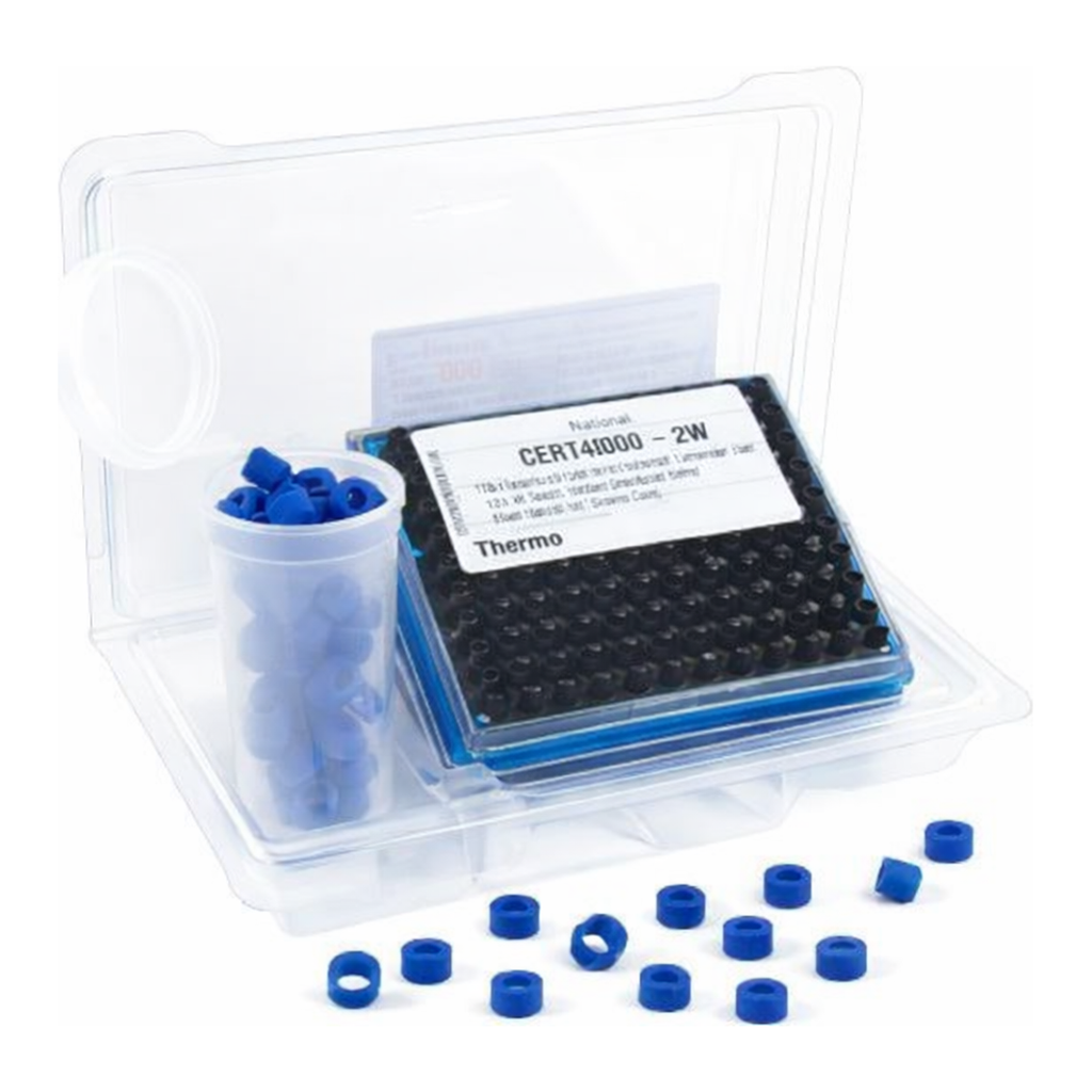 Restek Certified Vials, Unassembled 2mL Amber Vial w/Marking Spot and Bonded PTFE/Silicone Septa,