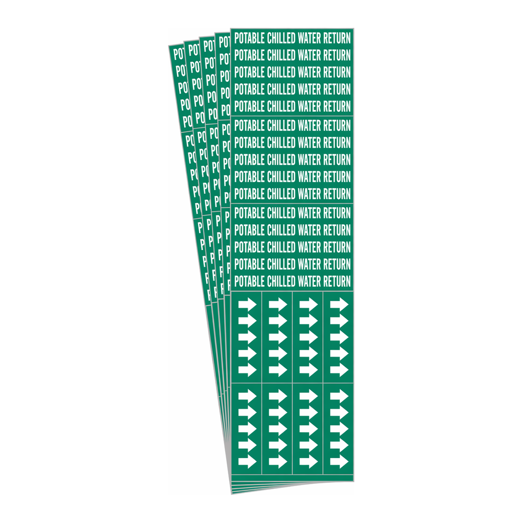 Brady POTABLE CHILLED WATER RETURN Polyester Pipe Markers