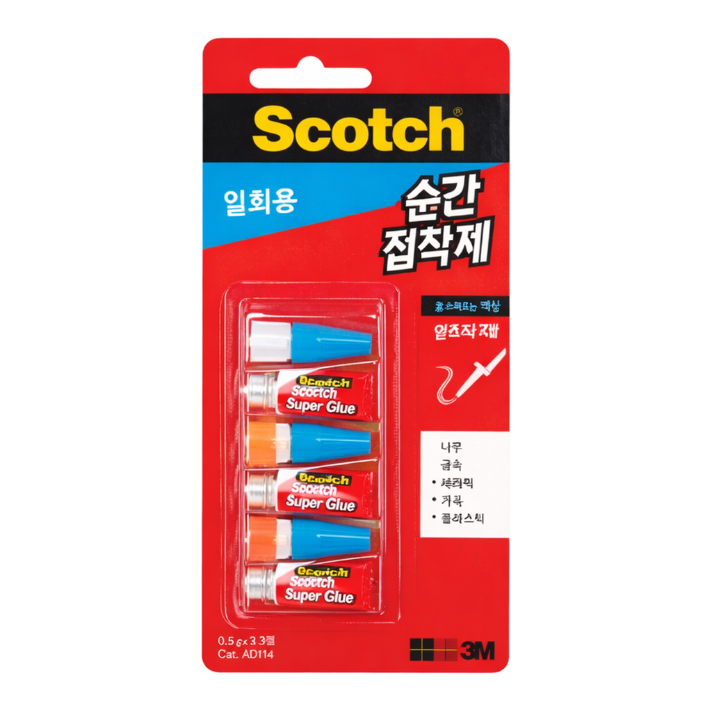 OFFICENEX 3M 순간접착제(액상/0.5gx3/AD114)