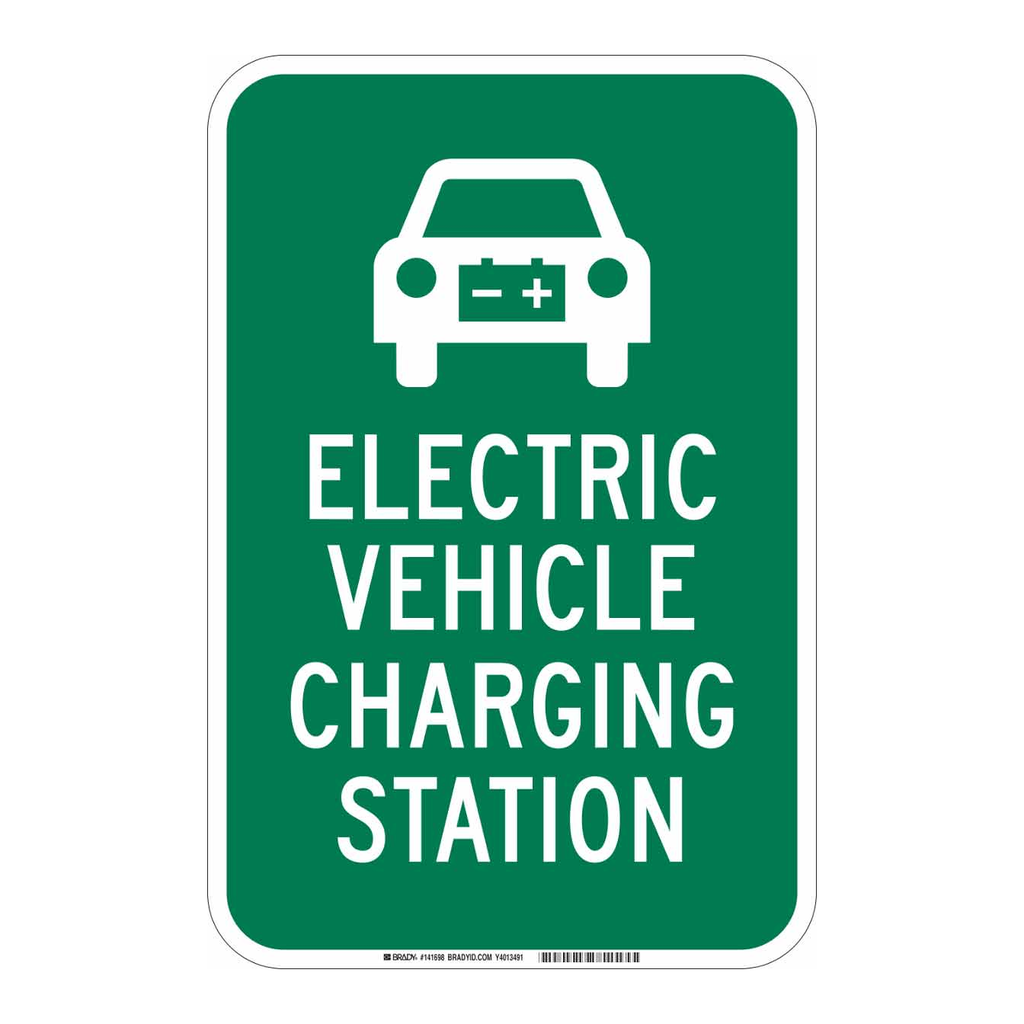 Brady Electric Vehicle Charging Station Sign