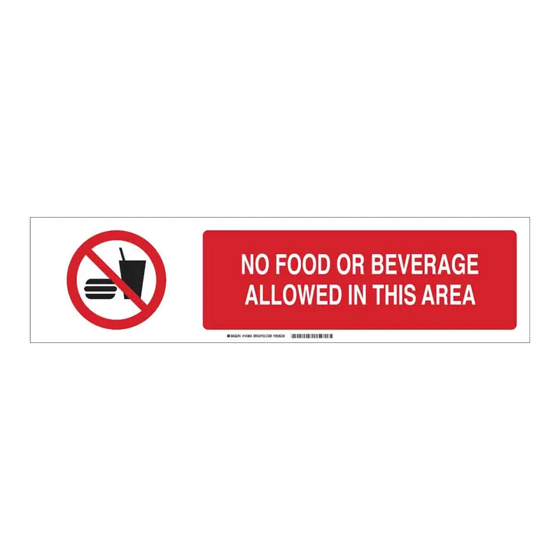 Brady No Food Or Beverage Allowed In This Area Slider Sign