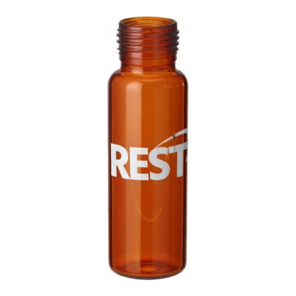 Restek Headspace Vials, 20mL (22x75) Screw Thread, Amber Glass, 1000-pk Rounded Bottom
