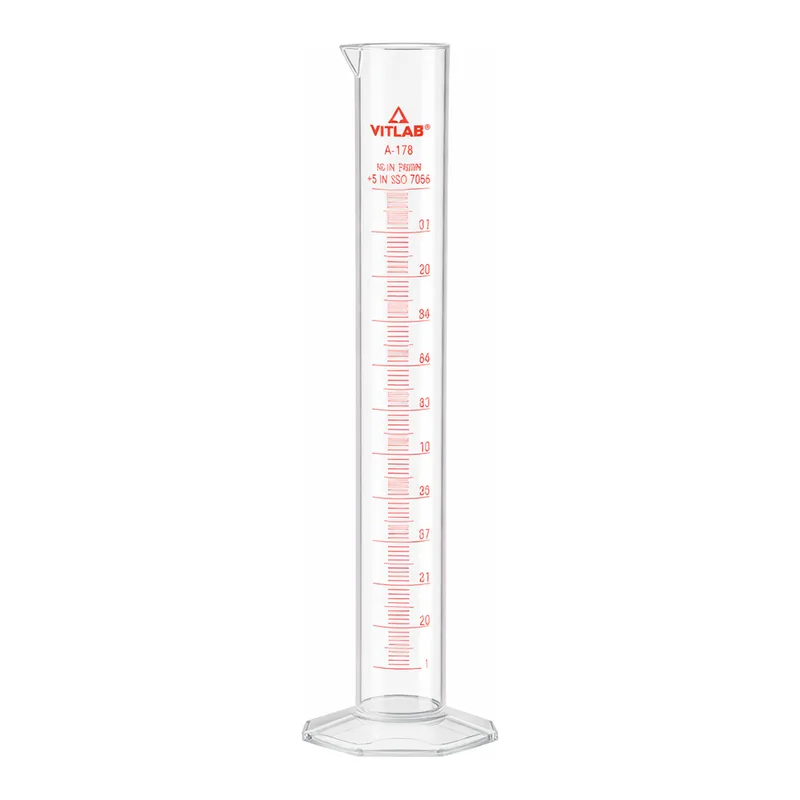 Daihan Science VITLAB A-class PMP Red Printed- & Raised-Graduation Cylinder, with Certificate,
