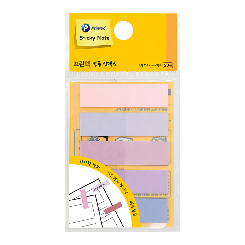 OFFICENEX 프린텍 필름 인덱스 스티키 핑크파스텔 FI4512-5P